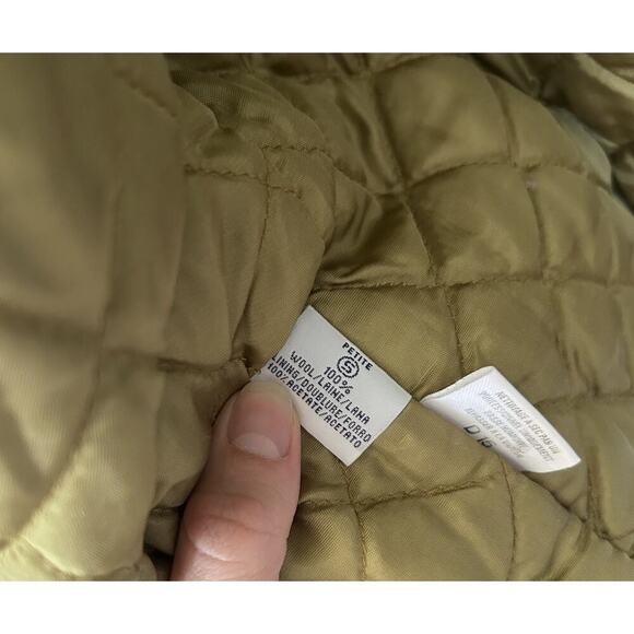 Vintage Liz Claiborne Passport Dark Green Wool Coat Size Women’s Petite Small - Picture 8 of 9